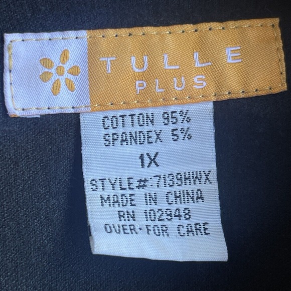 Tulle Plus Jacket Women Plus Size 1X Black Corduroy Button Up Blazer Long Sleeve - Picture 3 of 8